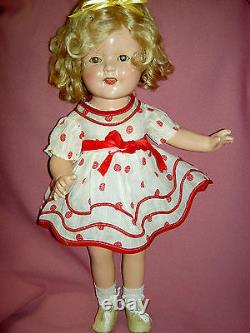 Darling 1958, Ideal SHIRLEY TEMPLE 15 doll ST-15-1 in undies shoes, dress & pin
