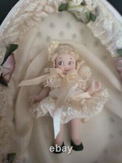 Doll Artist All Bisque 2 1/2 Shirley Temple Doll in Presentation Egg