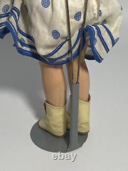 Doll Early Ideal Composition Shirley Temple Doll 13 Rare Blue White Dress