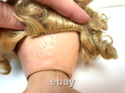 Early 1930s 18 ORIGINAL SHIRLEY TEMPLE COMPOSITION DOLL Ideal BLONDE MOHAIR WIG
