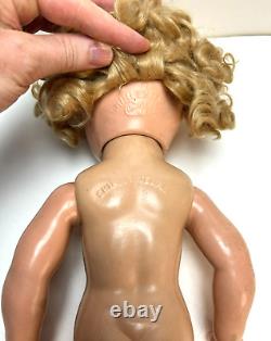 Early 1930s 18 ORIGINAL SHIRLEY TEMPLE COMPOSITION DOLL Ideal BLONDE MOHAIR WIG