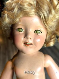 Early 1930s 18 ORIGINAL SHIRLEY TEMPLE COMPOSITION DOLL Ideal BLONDE MOHAIR WIG