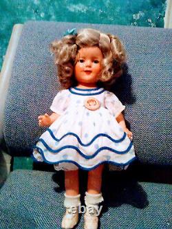 Early Shirley Temple Doll15 + Suitcase, Stand Up & Cheer Dress Free Shipping