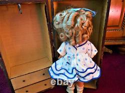 Early Shirley Temple Doll15 + Suitcase, Stand Up & Cheer Dress Free Shipping