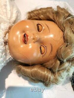 Eegee Miss Charming 21 Shirley Temple Composition Doll with Teeth Early EG Mark