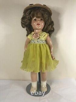 Genuine Shirley Temple Composition Doll 18 Tall 1930's withHat