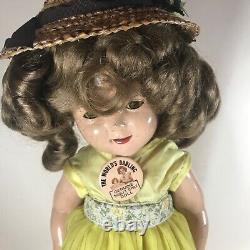 Genuine Shirley Temple Composition Doll 18 Tall 1930's withHat