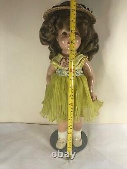 Genuine Shirley Temple Composition Doll 18 Tall 1930's withHat