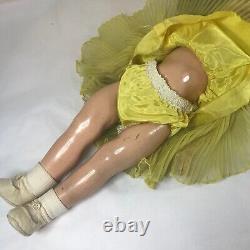 Genuine Shirley Temple Composition Doll 18 Tall 1930's withHat