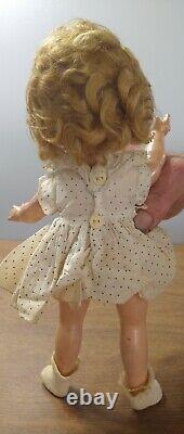 Genuine Shirley Temple Doll 1930s. Rare Curly Top Starburst Dress. 13. OG Pin