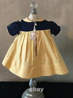 IDEAL SHIRLEY TEMPLE TAGGED ORIG DRESS FOR 20 COMPO DOLL, 1930's, MINT COND
