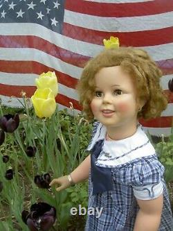 Ideal 13 compo. SHIRLEY TEMPLE doll with orig. Tagged clothes & wig, clear eyes