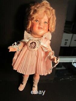 Ideal 1930's 1935 Shirley Temple Doll 11 Blue/grey Eyes Excellent