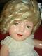 Ideal 1930s Sgnd. 27 Composition Flirty Shirley Temple Doll, Tagged Curly Top