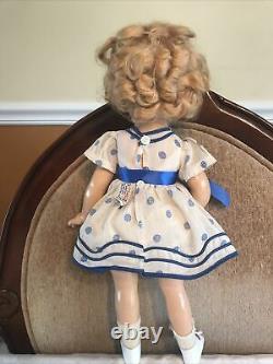 Ideal 1934 17 Shirley Temple Composition Doll Original Clothing Hangtag NRA tag