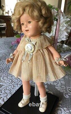 Ideal Composition 16 Shirley Temple Doll Clear Eyes! Orig Tagged Dress & Pin