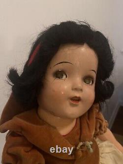 Ideal Composition Snow White Doll with Shirley Temple 18 1937