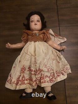 Ideal Composition Snow White Doll with Shirley Temple 18 1937