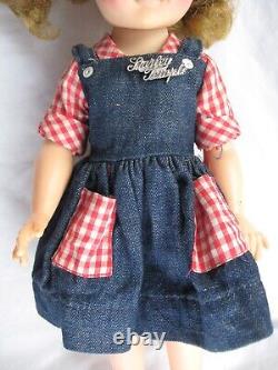Ideal Shirley Temple 15 Inch Doll Wearing Rebecca of Sunnybrook Farm Outfit 1960