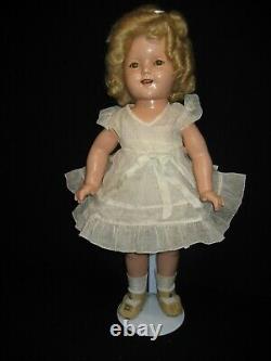 Ideal Shirley Temple Composition Doll 1930s 18 With Rare Dress Has Replaced Wig