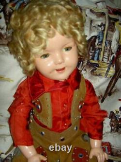LARGE signed Ideal Shirley Temple etc. 25 compo. FLIRTY EYES Texas Ranger doll