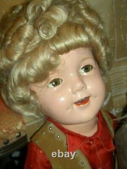 LARGE signed Ideal etc. Shirley Temple 25 compo. FLIRTY EYES Texas Ranger doll