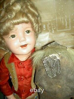 LARGE signed Ideal etc. Shirley Temple 25 compo. FLIRTY EYES Texas Ranger doll
