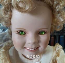 Little Miss Shirley Temple UV Glowing Green Glass Eyes Haunted Oddity Doll VTG