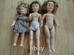 Lot 3 Vintage Dolls Ideal Shirley Temple American Character Effanbee Patsy Ann