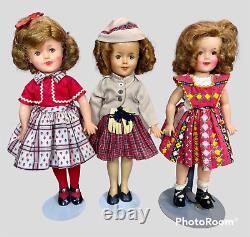 Lot of 7 Vintage 1950s 12 Ideal Shirley Temple Dolls Tagged Outfits