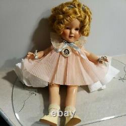 ORIGINAL IN BOX Shirley Temple Composition Doll Take A Bow 17 pink dress WOW