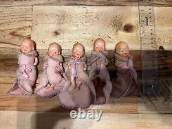 Original Antique dolls for sale, Shirley Temple, Canadian Quintuplets, one more