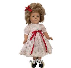 Original Vintage 1935 18 Composition Shirley Temple Doll, TLC, Dressed & Stand
