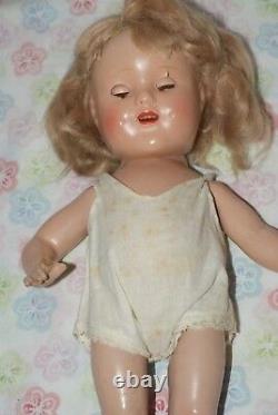 PRETTY! Vintage 14 Shirley Temple LOOK-A-LIKE Unmarked Composition Doll
