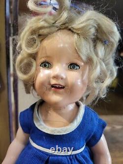 RARE 1934 Ideal 11 Composition Shirley Temple Doll with Trunk & Extra Clothes
