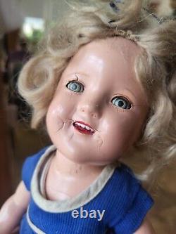 RARE 1934 Ideal 11 Composition Shirley Temple Doll with Trunk & Extra Clothes