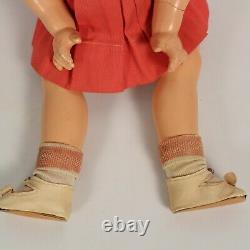 RARE IDEAL NOVELTY & TOY CO. GENUINE SHIRLEY TEMPLE DOLL WithDRESS & BUTTON 18