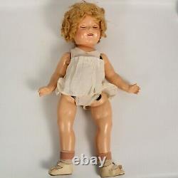 RARE IDEAL NOVELTY & TOY CO. GENUINE SHIRLEY TEMPLE DOLL WithDRESS & BUTTON 18