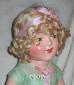 RARE NOT DISPLAYED 1930's COMPOSITION SHIRLEY TEMPLE 18 DOLL/ORIG OUTFIT