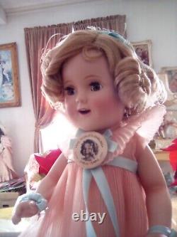 Rare Cute 14 Shirley Temple Heidi Antique Doll Made Danbury Mint, In Org. Boxe