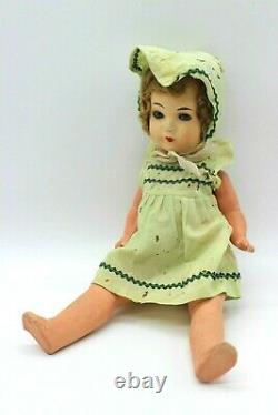 Rococo Vintage Composition Child Crying Doll Hand Painted 1930's Shirley Temple