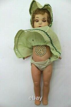 Rococo Vintage Composition Child Crying Doll Hand Painted 1930's Shirley Temple