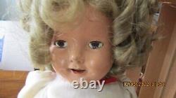SHIRLEY TEMPLE 18 INCH COMPOSITION DOLL with pin