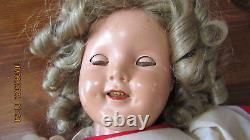 SHIRLEY TEMPLE 18 INCH COMPOSITION DOLL with pin