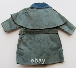 SHIRLEY TEMPLE 1930'S IDEAL OILCLOTH RAINCOAT with BELT FOR COMPOSITION DOLL