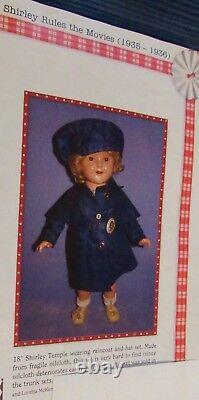 SHIRLEY TEMPLE 1930'S IDEAL OILCLOTH RAINCOAT with BELT FOR COMPOSITION DOLL