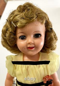 SHIRLEY TEMPLE 1950'S 17 IDEAL DOLL with ORIGINAL GOLD STAR BOX & TAGS RARE