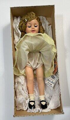 SHIRLEY TEMPLE 1950'S 17 IDEAL DOLL with ORIGINAL GOLD STAR BOX & TAGS RARE