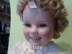 SHIRLEY TEMPLE PORCELAIN DOLL, Uranium Green Eyes, Danbury Mint