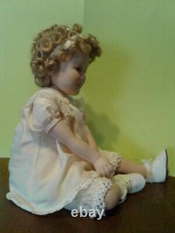 SHIRLEY TEMPLE PORCELAIN DOLL, Uranium Green Eyes, Danbury Mint